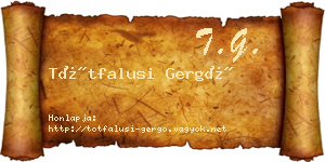 Tótfalusi Gergő névjegykártya